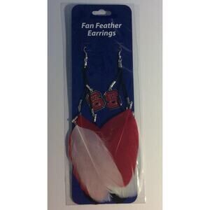 NCAA NC STATE WOLFPACK Jewelry Earrings Team Color Dangle Feather Sports Novelty